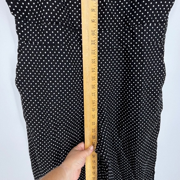 Loft Womens Size 10 Sleeveless Jumpsuit Black White Polka Dot Wide Leg Cropped - Picture 9 of 16